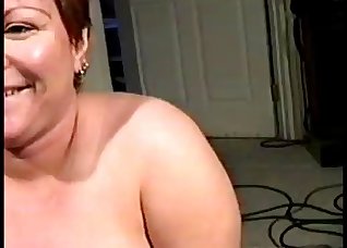 Slutty chubby lady sucks a fat boner